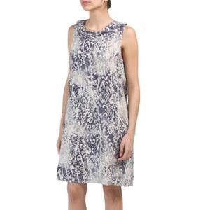 Lina Tomei 100% Linen Snake Print Shift Dress